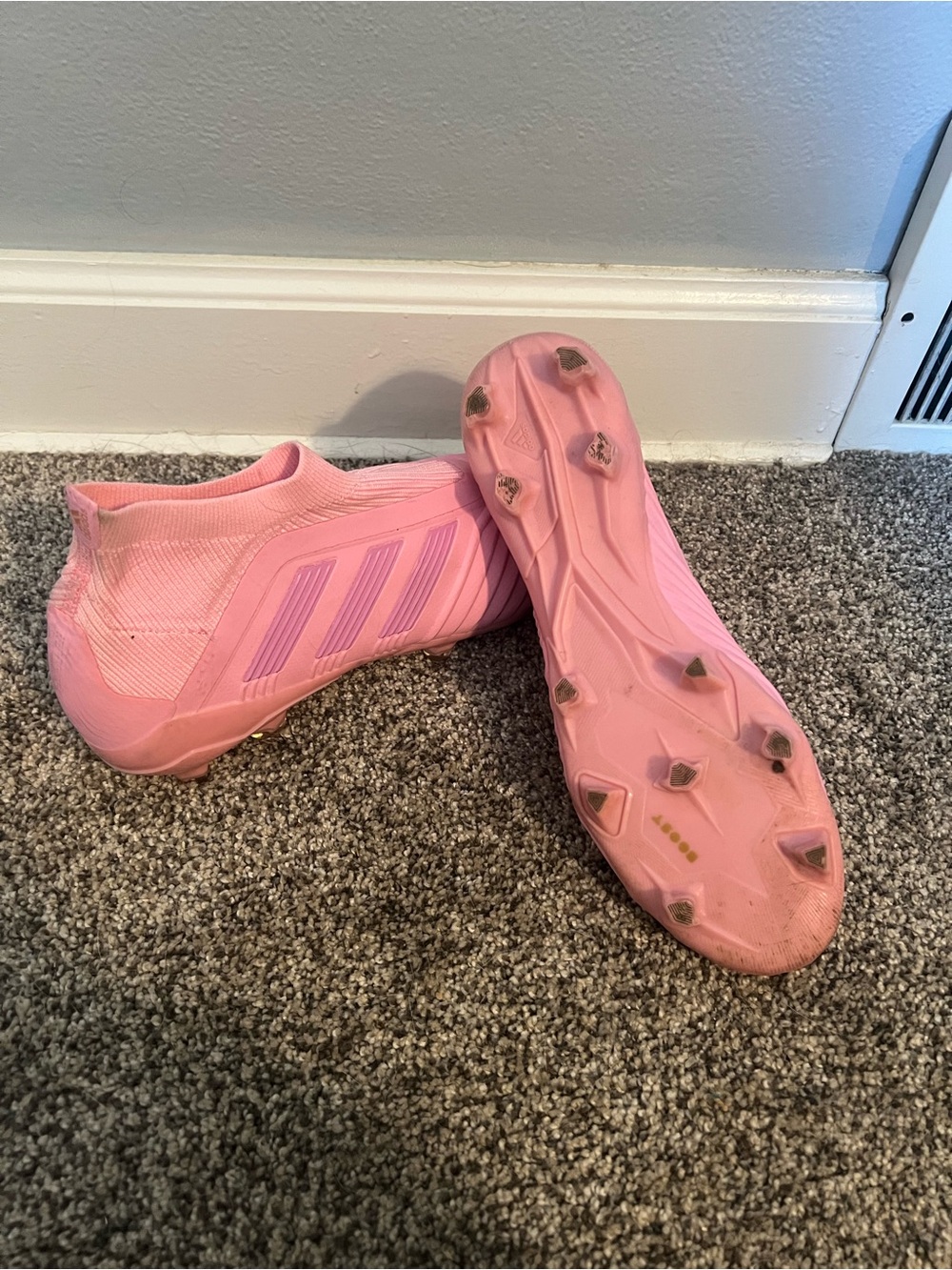 adidas Pink Laceless Women's Soccer Cleats - Picture 3 of 3